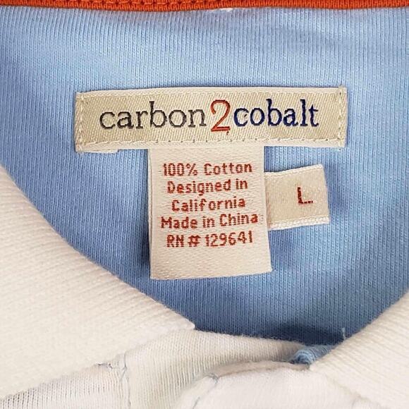 Carbon 2 Cobalt Shirt Polo Golf Mens Polo Stretch Cotton White Size Large L - Picture 8 of 10